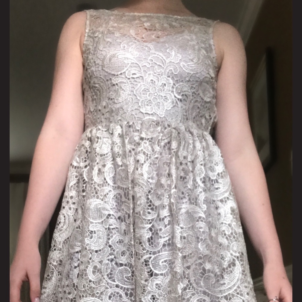 Silver doily party dress